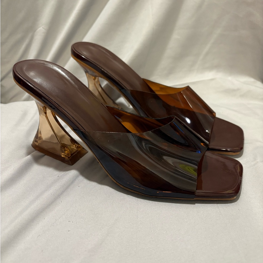 SHEIN Brown and Transparent Heels